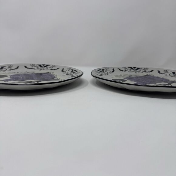 Spectrum Designz Haunted House Halloween Plates 11” Bat Spooky Set of 2 - Picture 10 of 12
